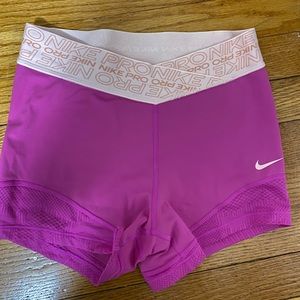 Pink Nike Pro Spandex Shorts